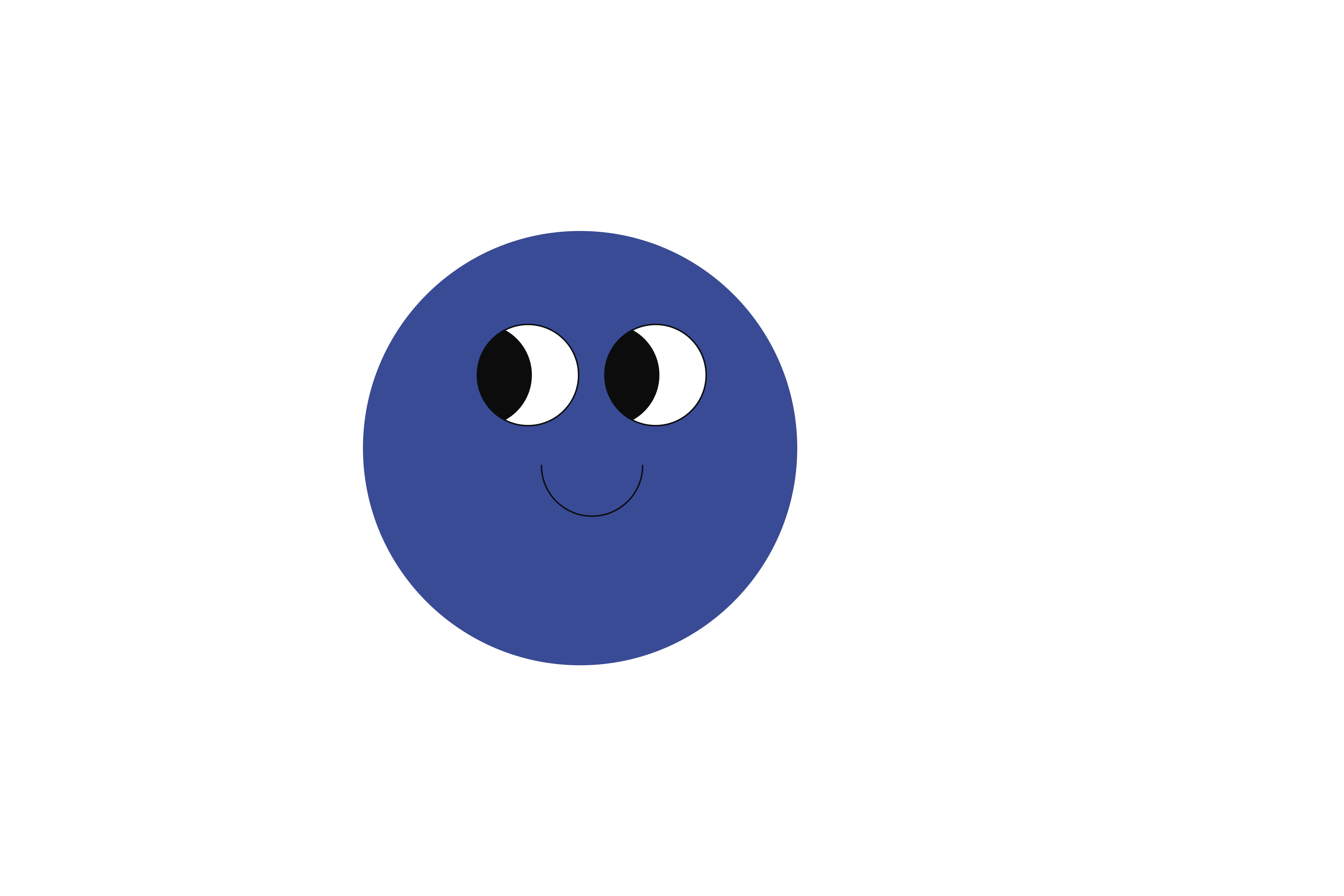 Blue Circle Character - Left