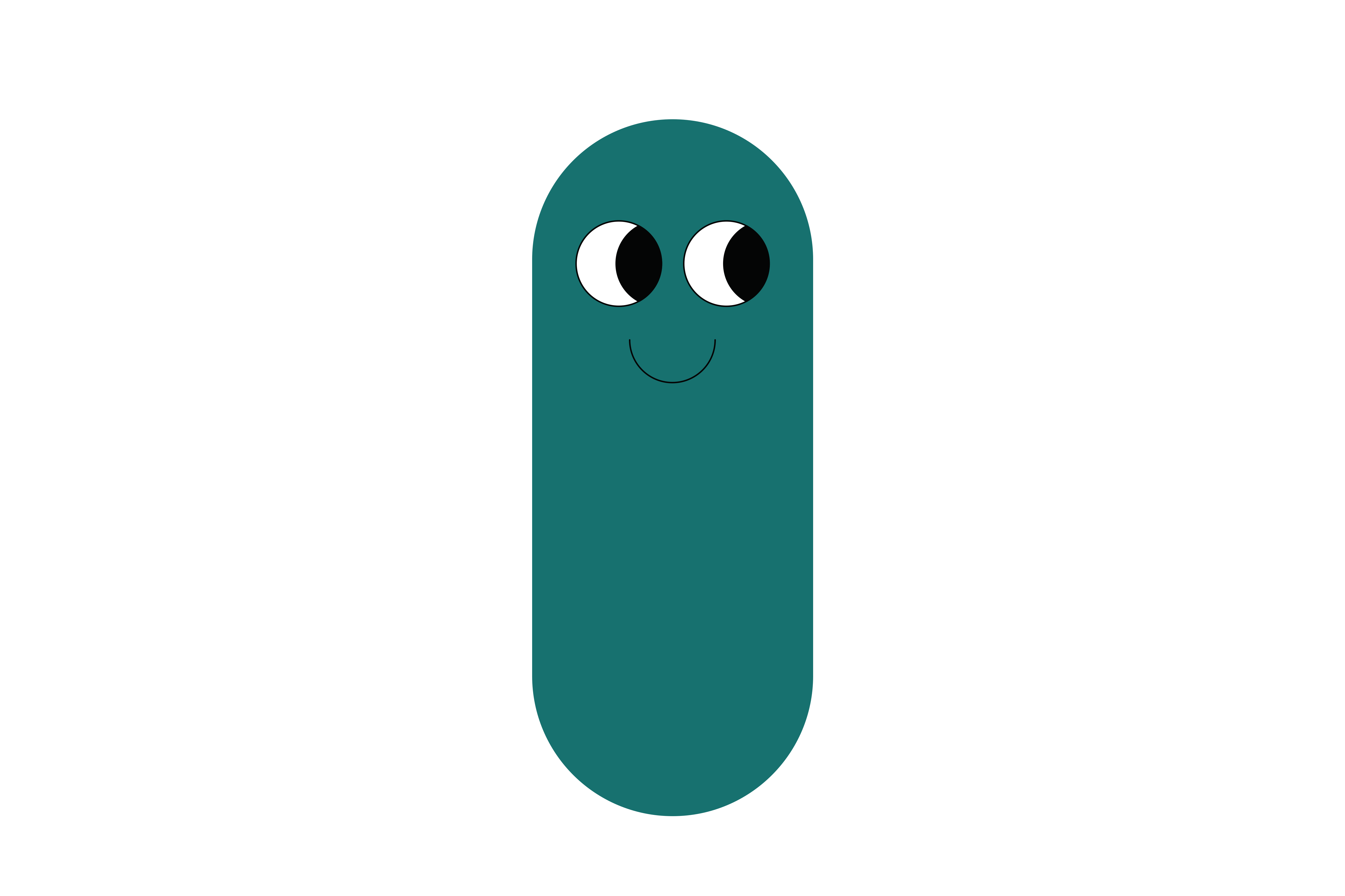 Teal Pill Character - Right
