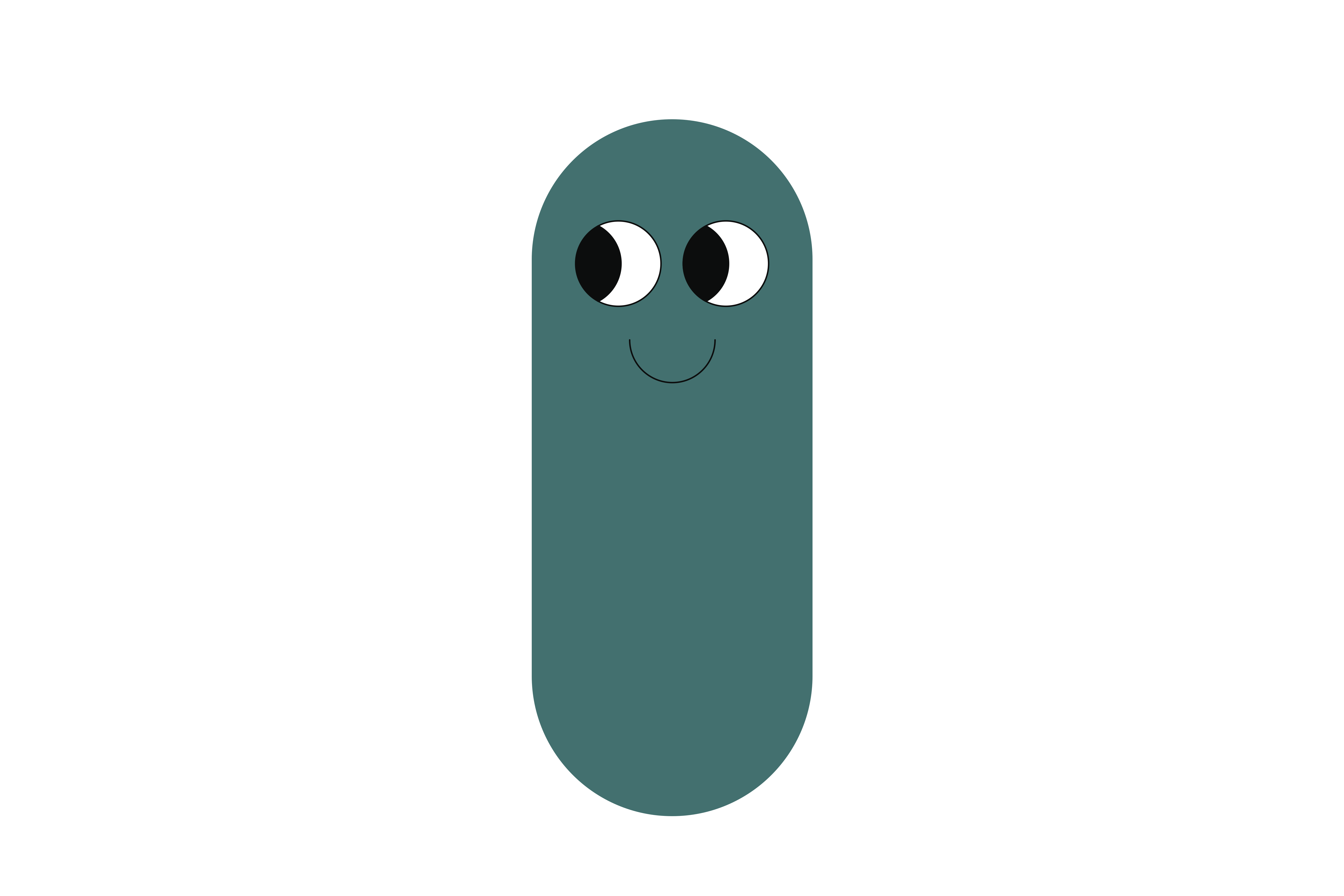 Teal Pill Character - Left